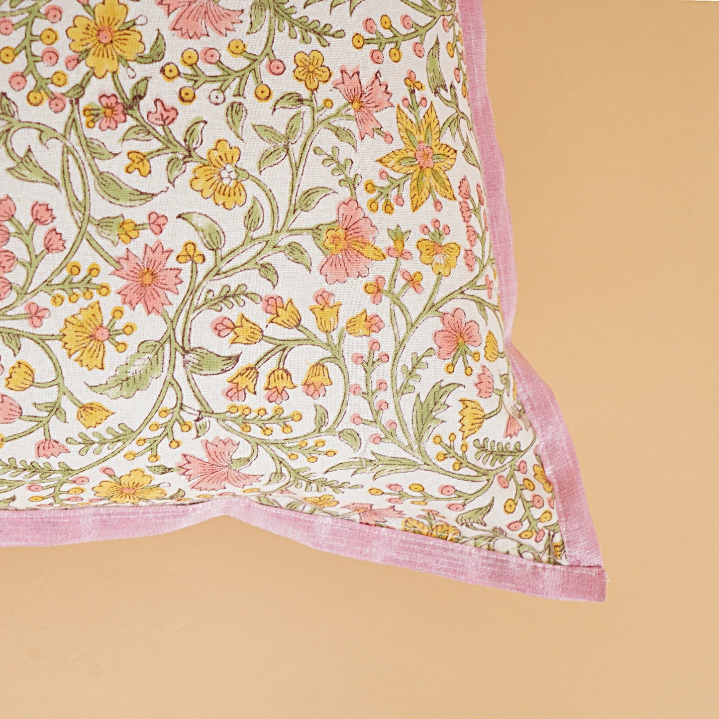 Cushion Yellow Pink Jaal