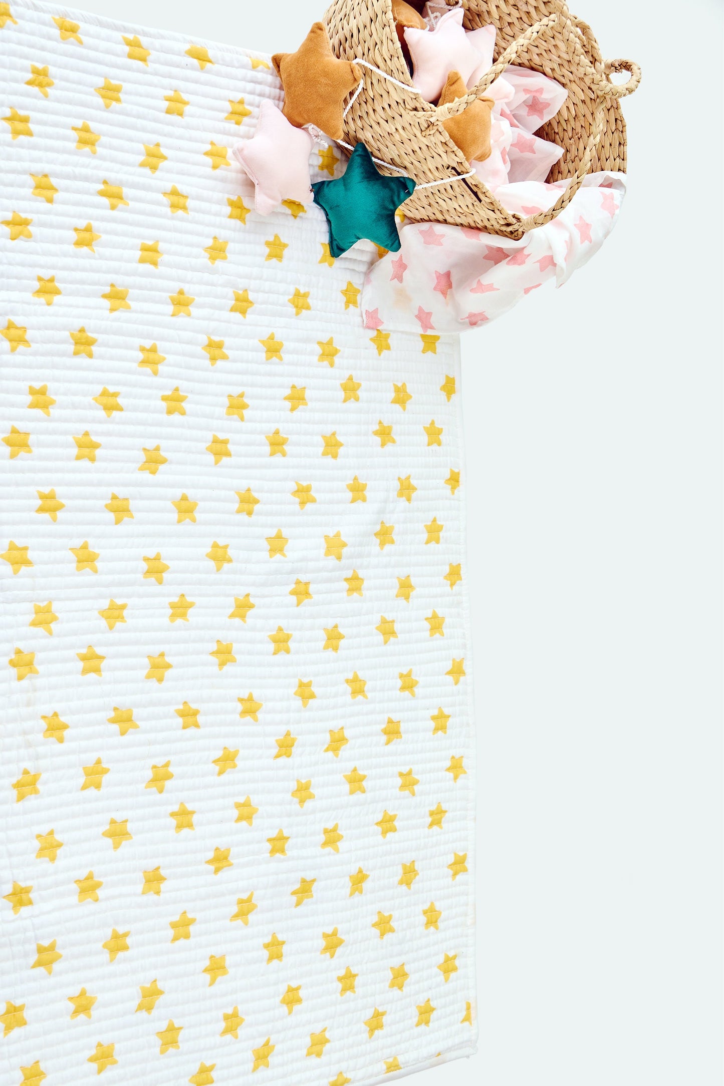 Reversible Muslin Baby Play Mat in Rainbow Print