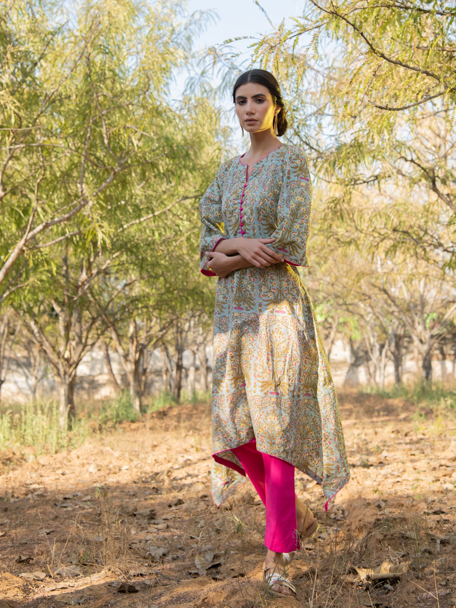 Cotton hot sale asymmetric kurta