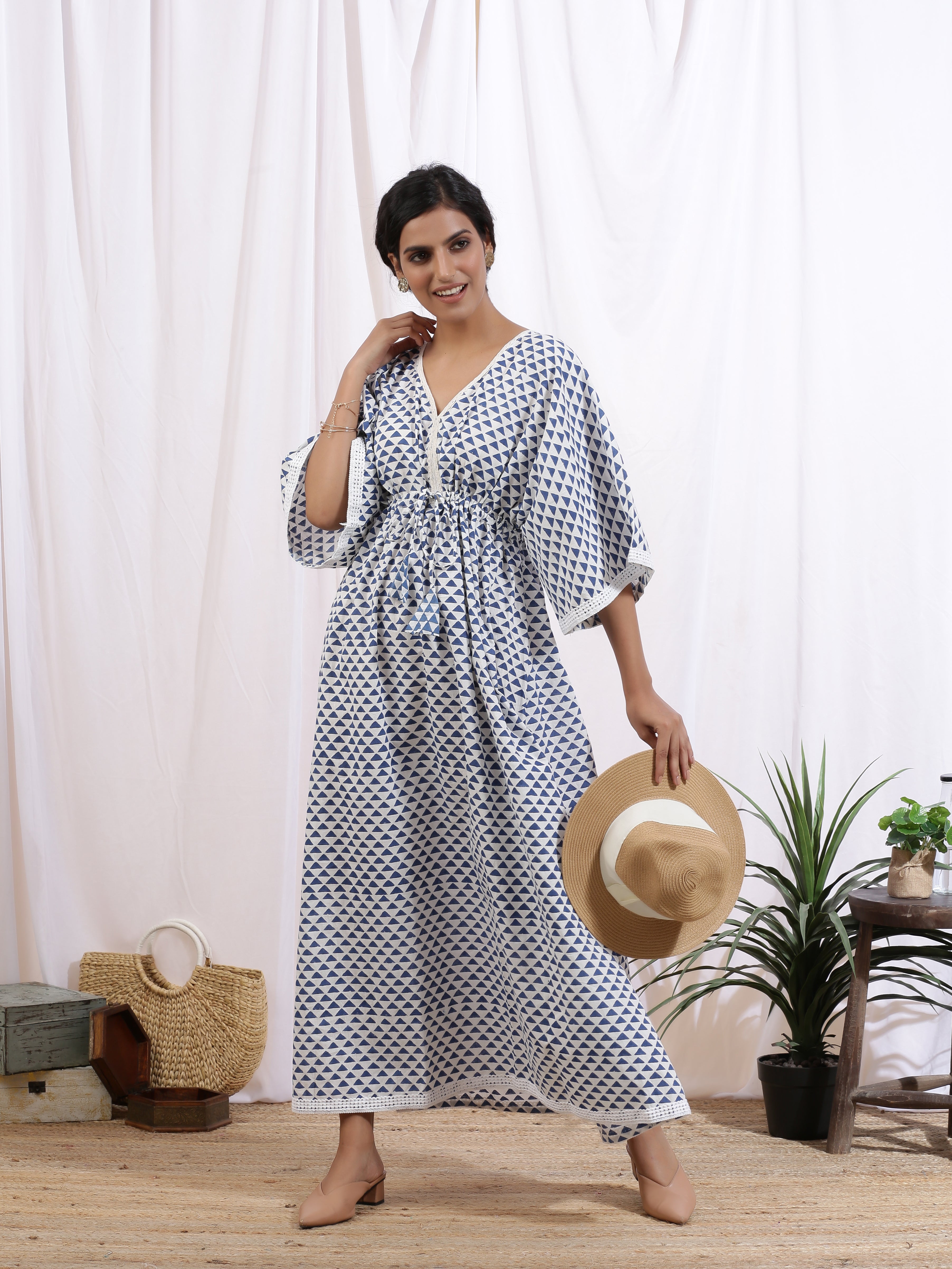 Buy silk and cotton kaftan dresses online for women – JISORA